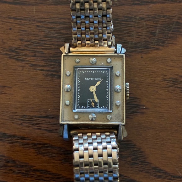 Vintage Mid Crntury Keystone Gold and Black Watch - Picture 2 of 5
